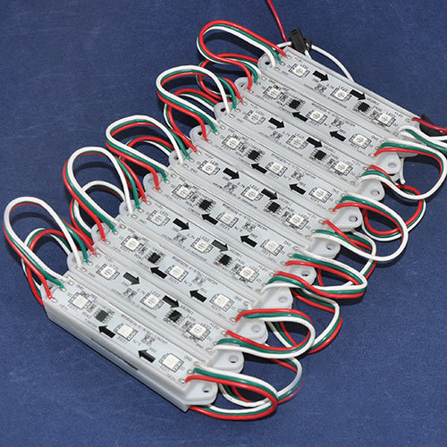 DC12V WS2811 0.72W Waterproof 5050SMD Plastic 3 Super Bright LEDs Full Color Digital Programmable Individually Addressable RGB LED Pixel Modules String DC12V WS2811 0.72W Waterproof 5050SMD Plastic 3 Super Bright LEDs Full Color Digital Programmable Individually Addressable RGB LED Pixel Modules String